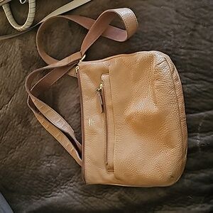 Fossil Tessa Crossbody Medium Brown Pebbled Leather Messenger Bag